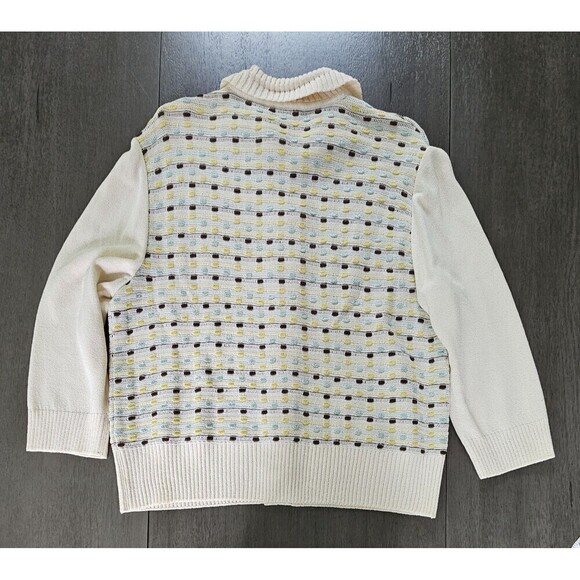 St John Sport Cardigan Sweater Wool Blend Collared Toggle Buttons XL Old Money - Picture 2 of 9